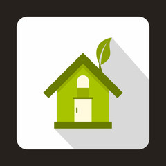 Green house icon in flat style on a white background vector illustration