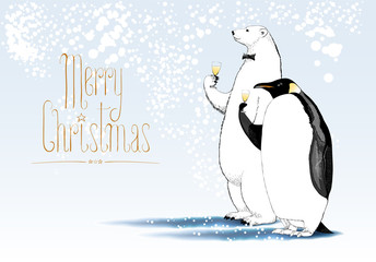 Merry Christmas vector seasonal greeting card
