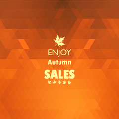 Geometric triangular background card with maple leaf, enjoy autumn sales - 119905968