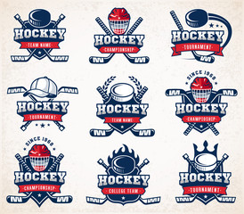 Obraz premium Vector Hockey logo Set