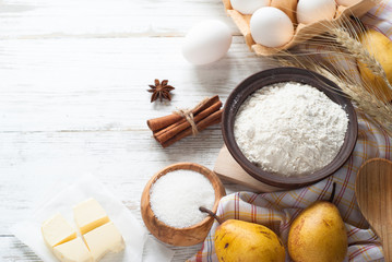 Ingredients for cooking autumn baking.