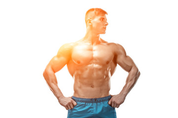 Fototapeta premium Image of muscle man posing in studio