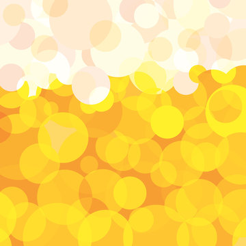 Abstract beer background. Orange and white circles, air bubbles. Oktoberfest wallpaper, vector design