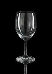 wine glass isolated on black