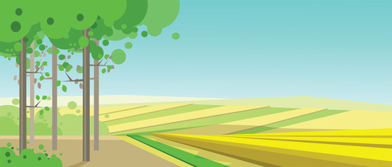 Vector abstract green landscape