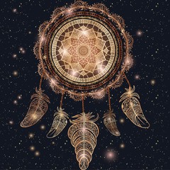 American Indian talisman dreamcatcher with eye