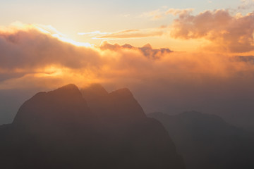 Landscape view of Chiang dao mountain area, Chiang mai, Thailand