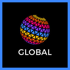 Triangle Pixel Global Media Logo Template
