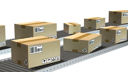 Packages delivery, packaging service and parcels transport