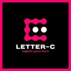 Smart Idea Creative Dots logo. Point Colorful Letter C logotype