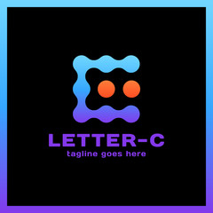 Smart Idea Creative Dots logo. Point Colorful Letter C logotype