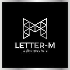 Modern stylish triangle poly logo letter M.