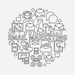 Round email marketing illustration