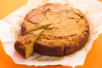 Homemade pumpkin pie