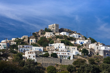 Fototapeta na wymiar View of the traditional village of Emporios in Nisyros island, Greece