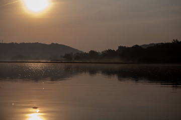 Foggy river in the morning
