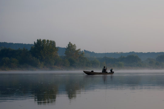 Foggy river in the morning
