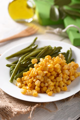 insalata di mais e fagiolini - cottura a vapore