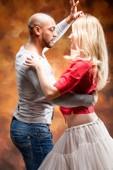 Young couple dances Caribbean Salsa