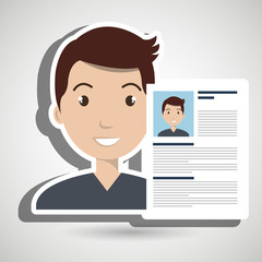 cv resume man icon vector illustration graphic
