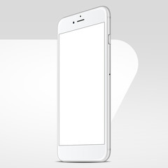 vector white smartphone with blank screen