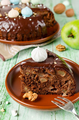 Chocolate cake with Apple and chocolate frosting