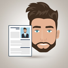 man cv find person vector illustration graphic