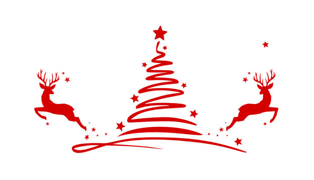 Weihnachtsbaum und Rentiere