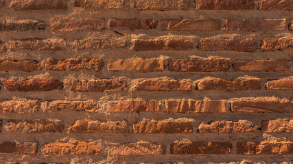 Red Background of old vintage brick Wall texture