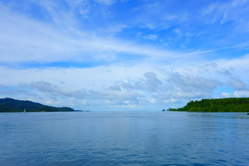 Beautiful Andaman Sea and Blue Sky in Krabi, Thailand. Landscape