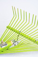 Used metal rake used in the fall