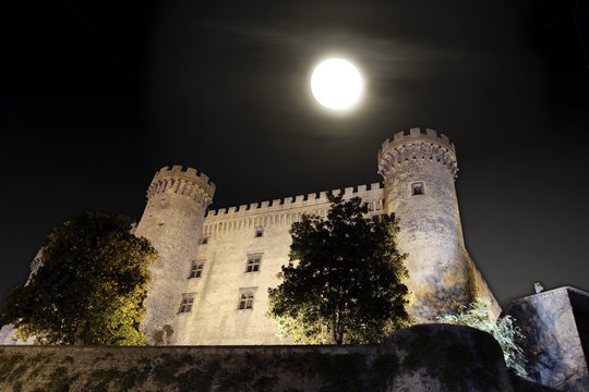 Castle of Bracciano under full moon