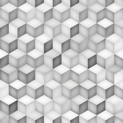 Vector Seamless Greyscale Shades Gradient Rhombus Grid Geometric Pattern