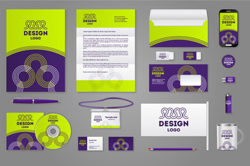 Abstract corporate identity branding template. Modern business stationery mock-up.