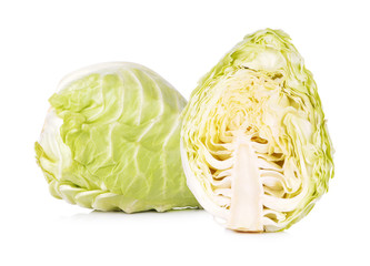 Fototapeta premium Fresh cabbage in heart shape isolated on white background