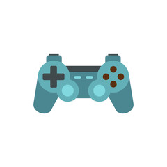Game joystick icon in flat style isolated on white background. Play symbol vector illustration