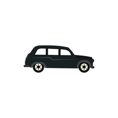 Retro car icon in flat style isolated on white background. Transport symbol vector illustration