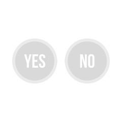 Selection buttons yes and no icon in flat style isolated on white background. Click and choice symbol vector illustration