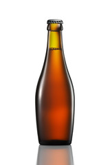 Bottle of beer or cider isolated on white background