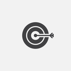 target solid icon, vector illustration, pictogram isolated on white