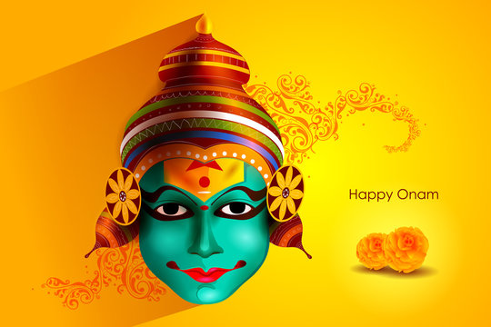 Happy Onam  holiday for South India festival background