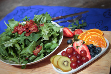salad and fruit