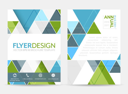 Business flyer template, brochure or corporate banner with geometric pattern. A4 size.