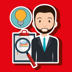 man clipboard search idea vector illustration eps 10