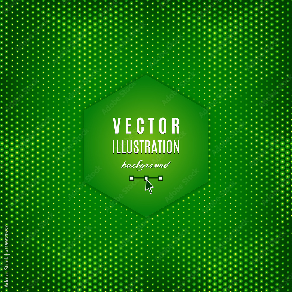 Wall mural Green abstract background, Halftone cube light background, Green digital background, Green dots design. Vector illustration for a Party flyer, design template, business web banner or poster