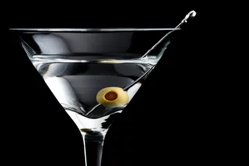 Foto op Canvas Vodka martin cocktails on black background © 3532studio