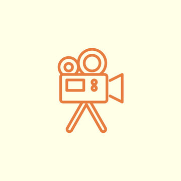 recommend clip art: video camera line icon