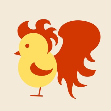 Vector image of an cock. Rooster icon as symbol of the 2017 new year