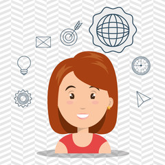 woman girl web icon vector illustration eps 10