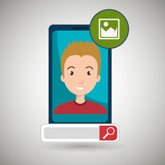 man online search app vector illustration eps 10